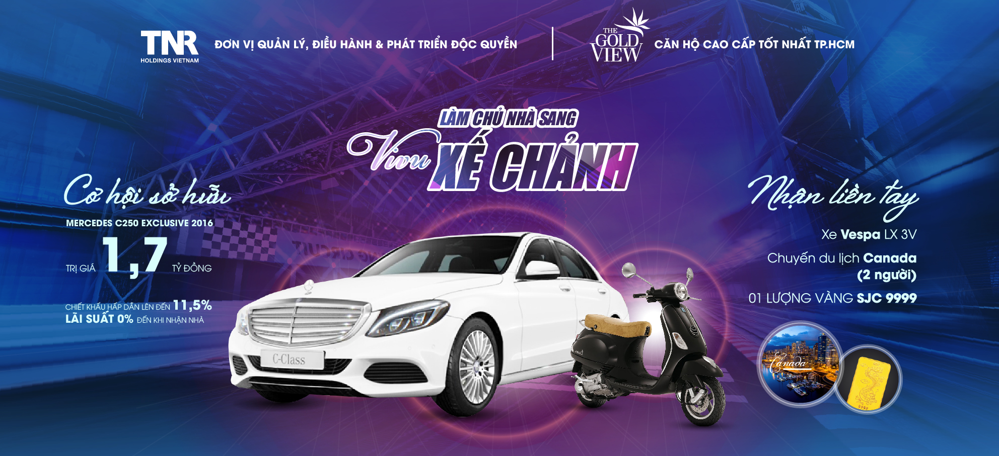 Mua TNR THE GOLDVIEW có cơ hội trúng xe Mercedes trị giá 1,7 tỷ đồng